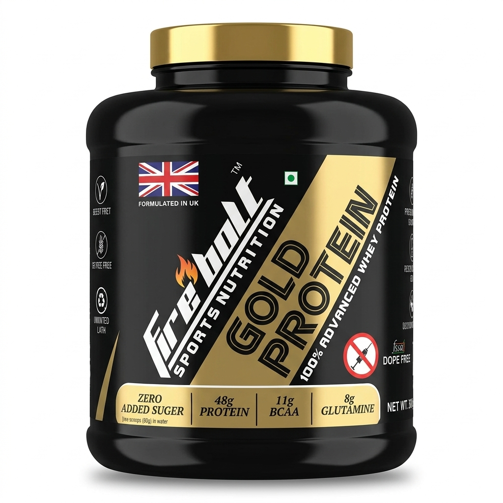 Fire Bolt Gold Protein | 100% Advanced Whey Protein with Added Vitamins & Minerals